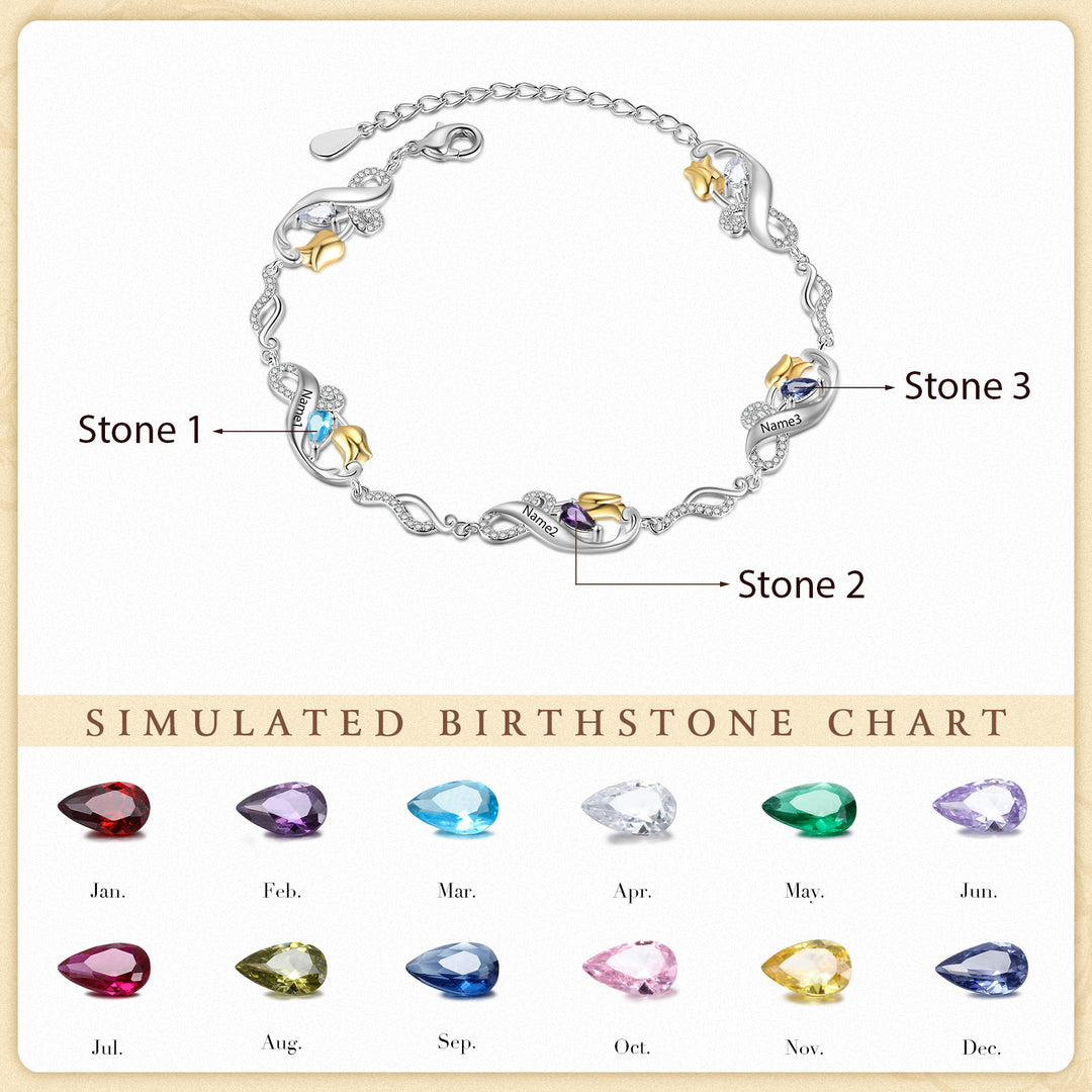 Custom Rose Flower Bracelet