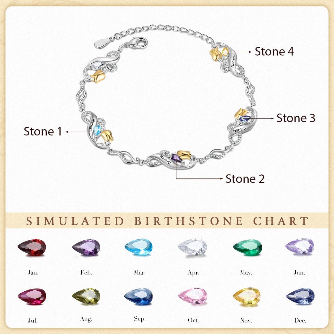 Custom Rose Flower Bracelet