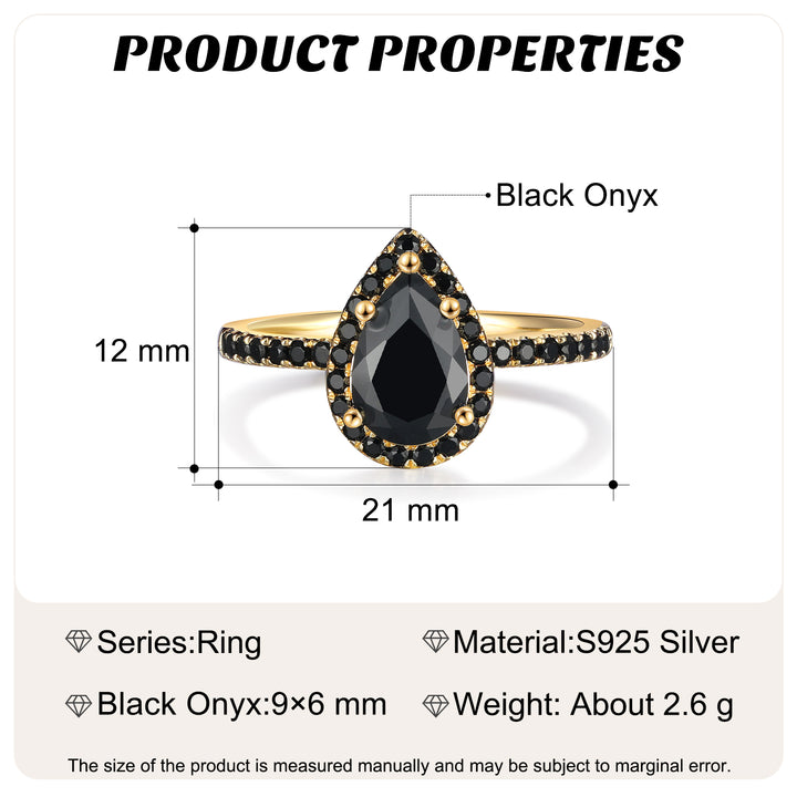 Gold Black Onyx Ring
