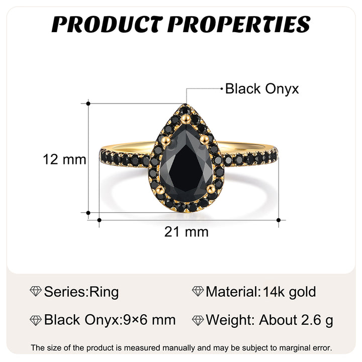 Gold Black Onyx Ring