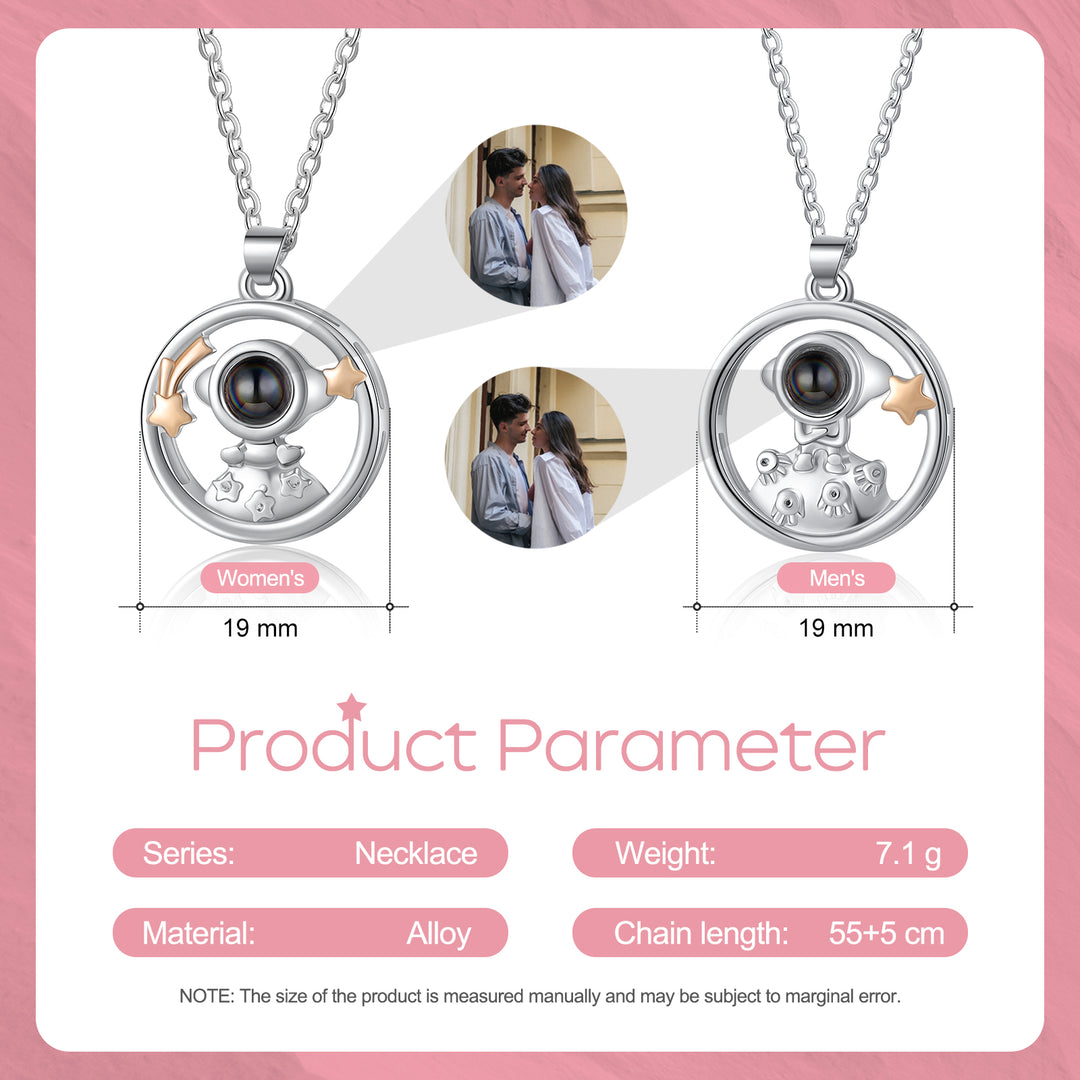 Photo Projection Couple Necklace
