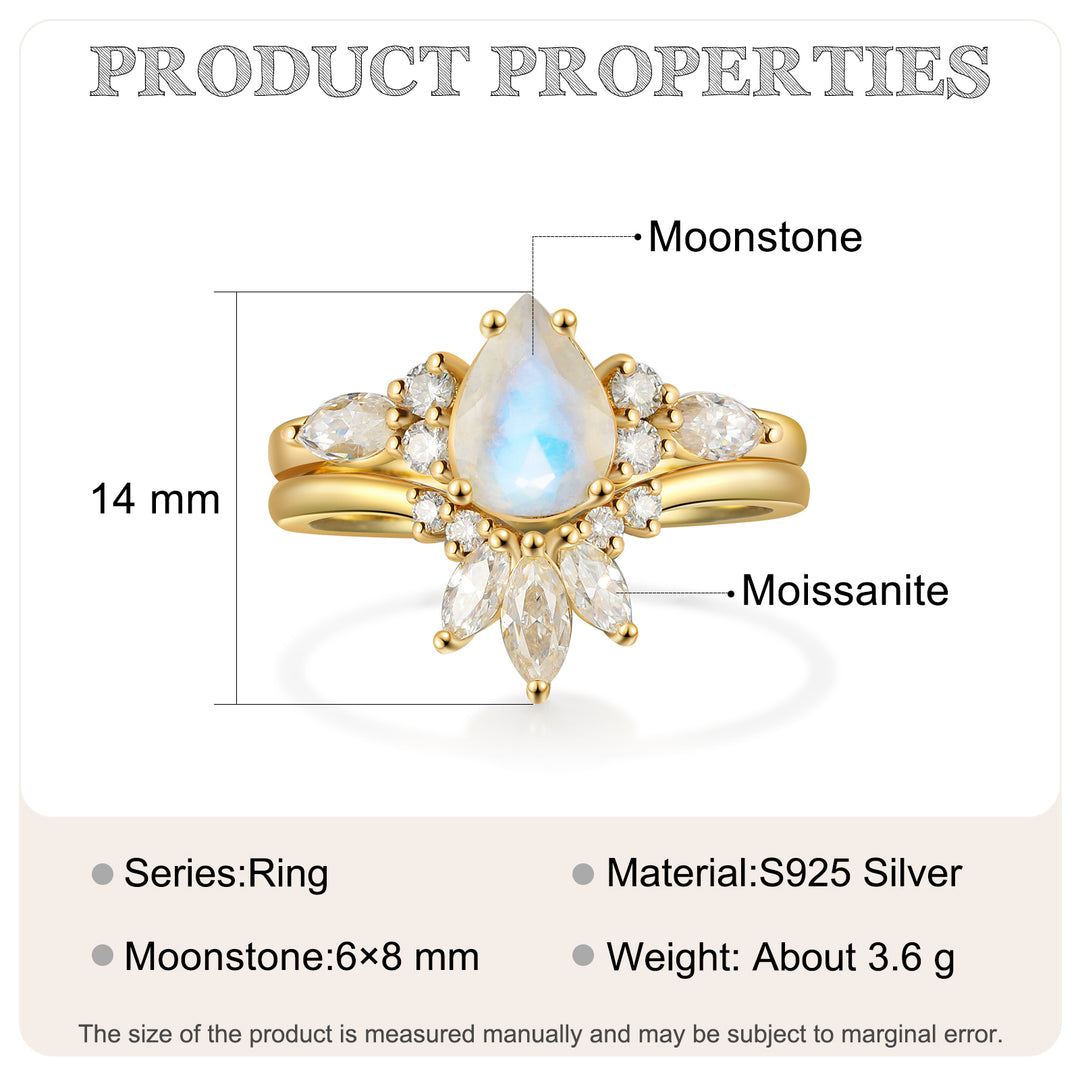 Gold Moonstone Ring