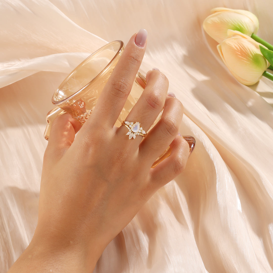 Gold Moonstone Ring