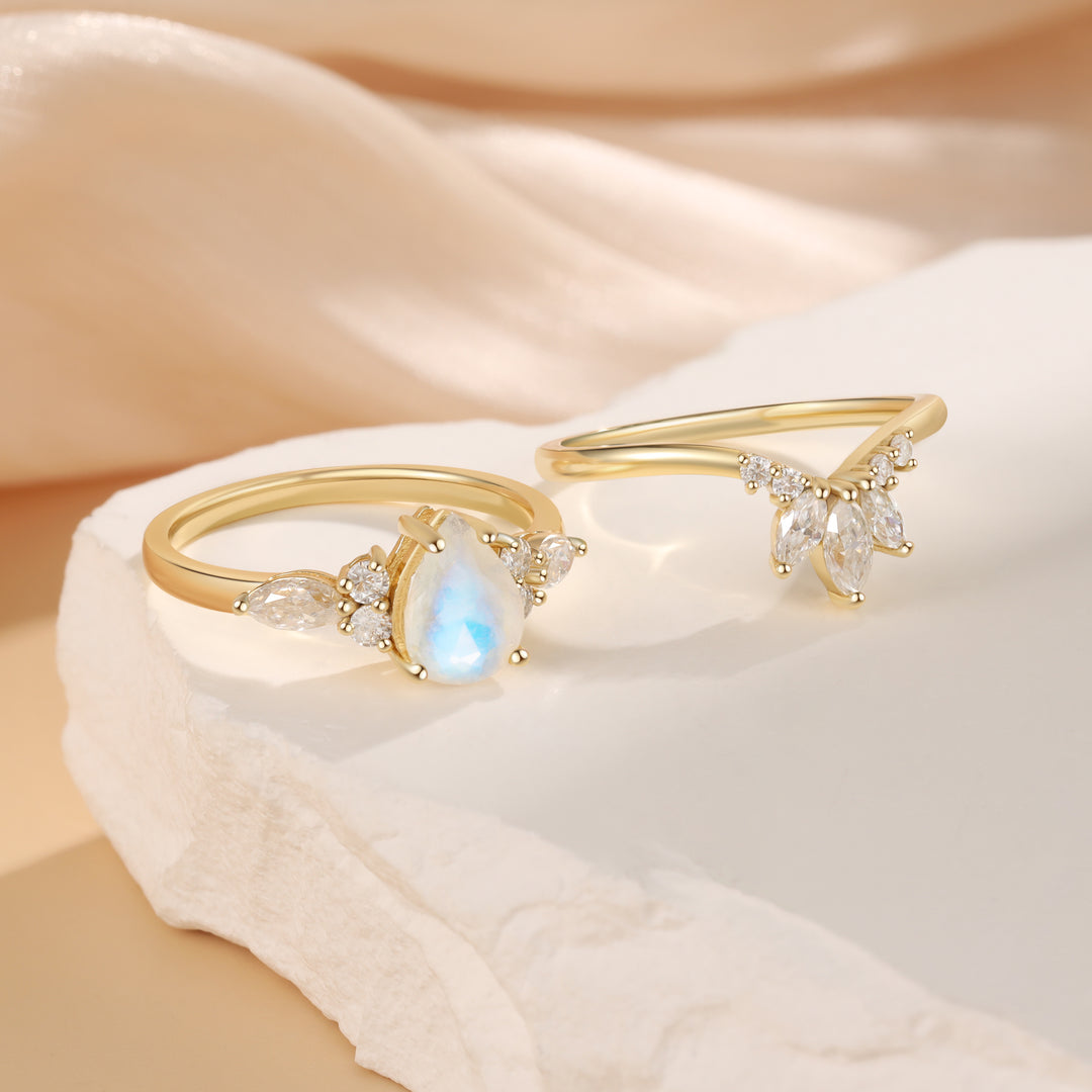 Gold Moonstone Ring