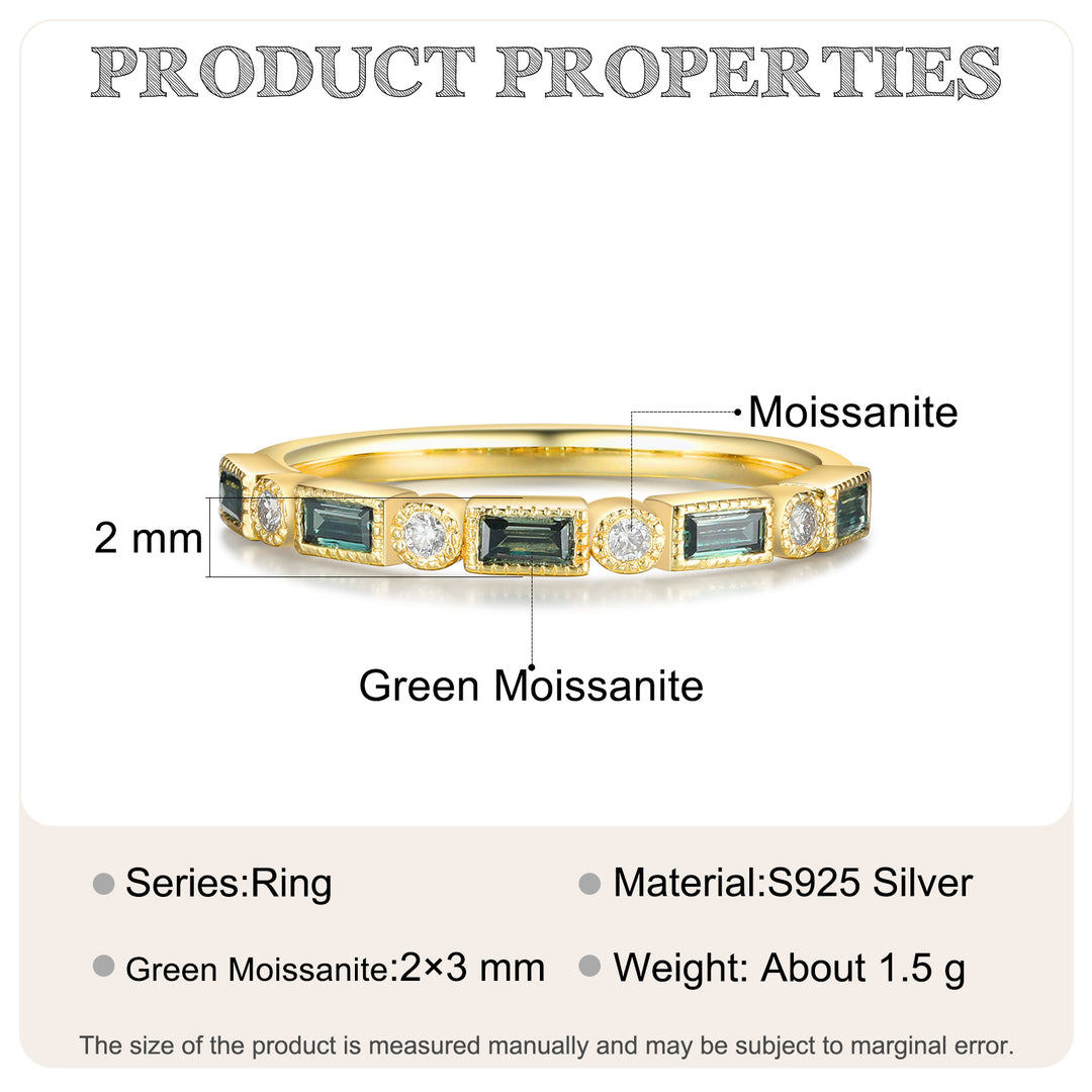 Gold Green Moissanite Ring