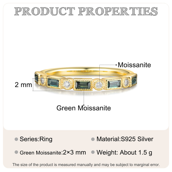 Gold Green Moissanite Ring