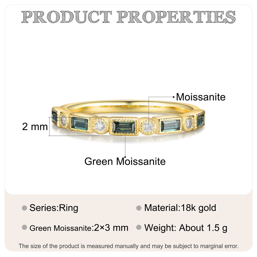 Gold Green Moissanite Ring