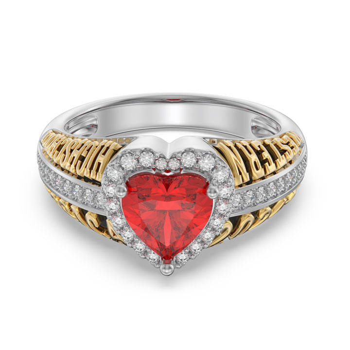 Men 3D Heart Ring