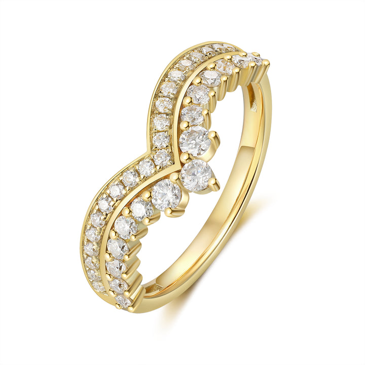 Gold Natural Moissnaite Ring