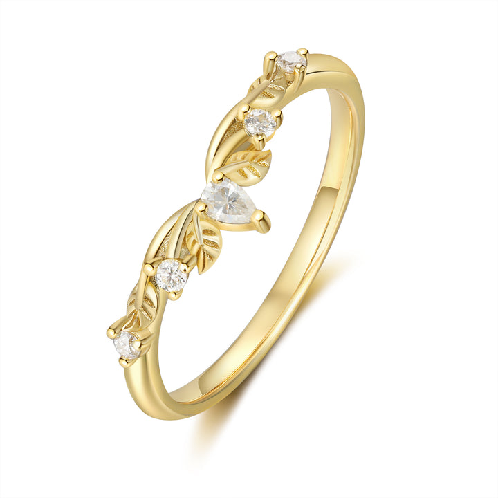 Gold Natural Moissanite Ring