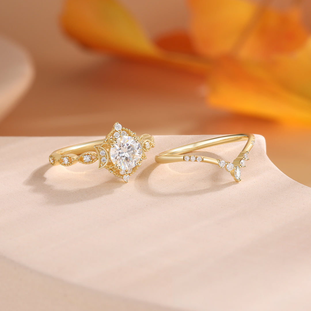 Gold Moissanite Ring