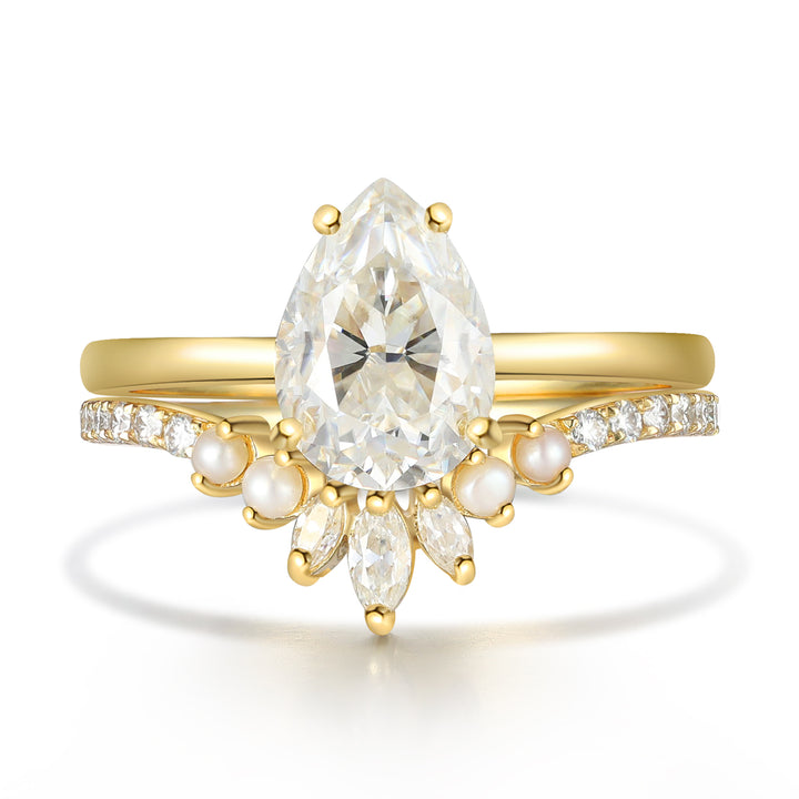 Gold Natural Moissanite Ring