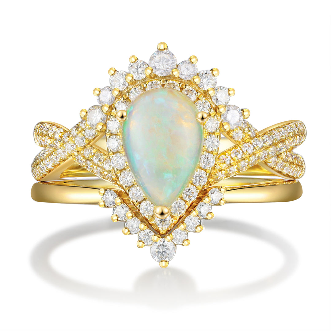 Gold Natural Opal Ring