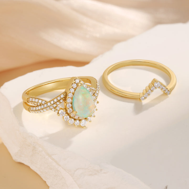 Gold Natural Opal Ring