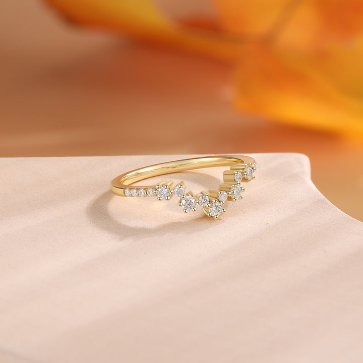Gold Natural Moissanite Ring