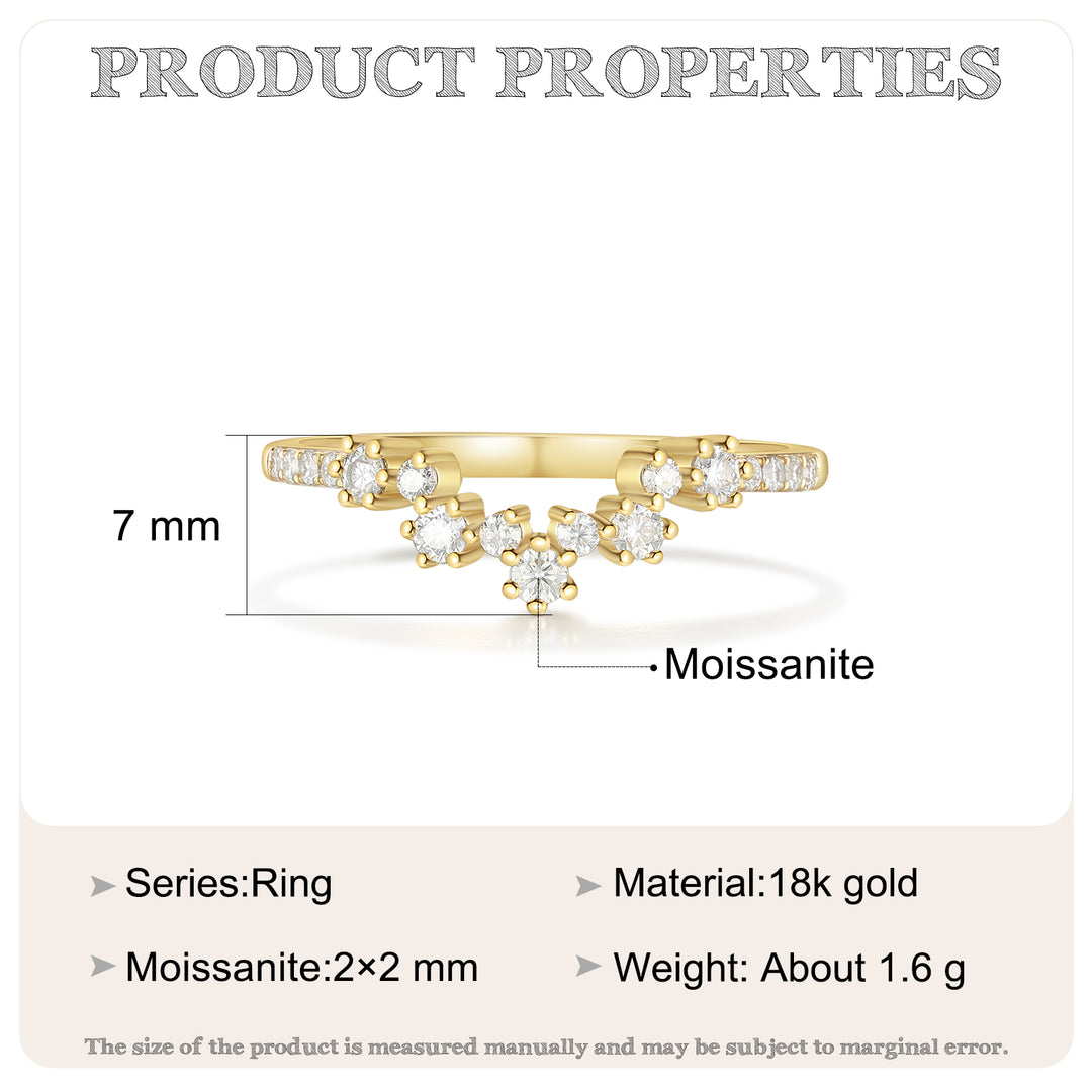 Gold Natural Moissanite Ring
