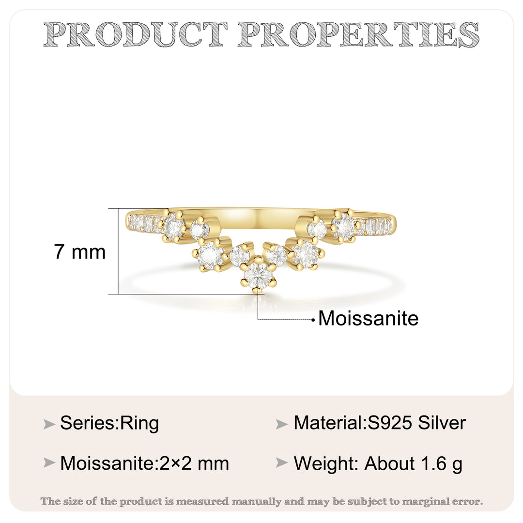 Gold Natural Moissanite Ring