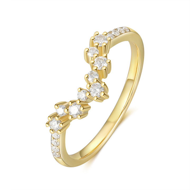 Gold Natural Moissanite Ring