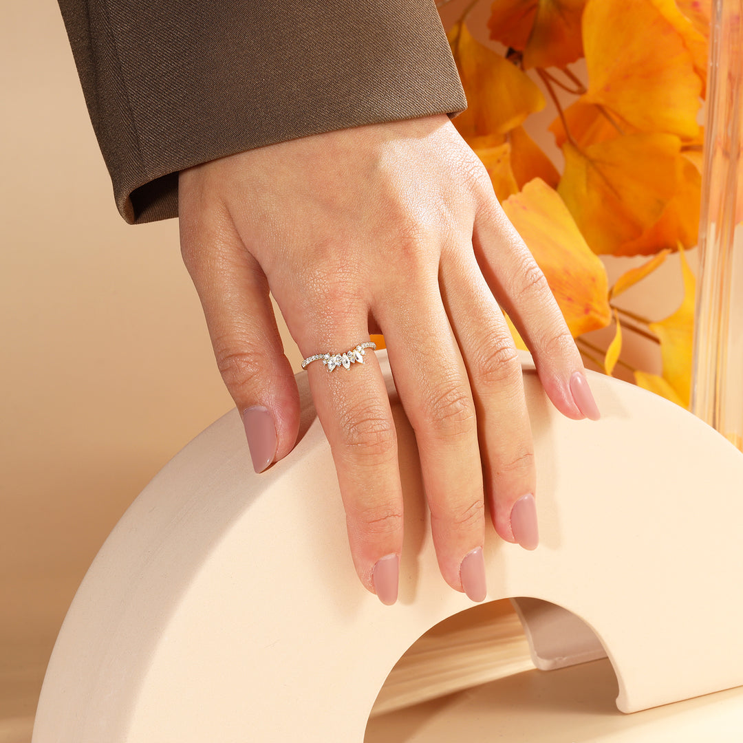 Gold Natural Moissanite Ring