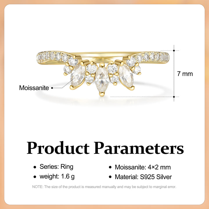 Gold Natural Moissanite Ring