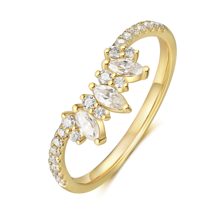 Gold Natural Moissanite Ring