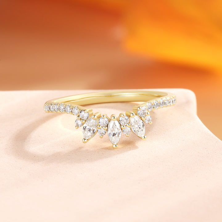 Gold Natural Moissanite Ring