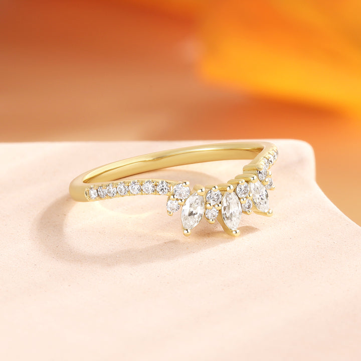 Gold Natural Moissanite Ring