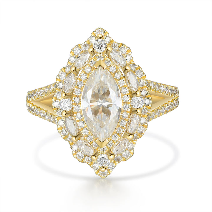 Gold Natural Moissanite Ring