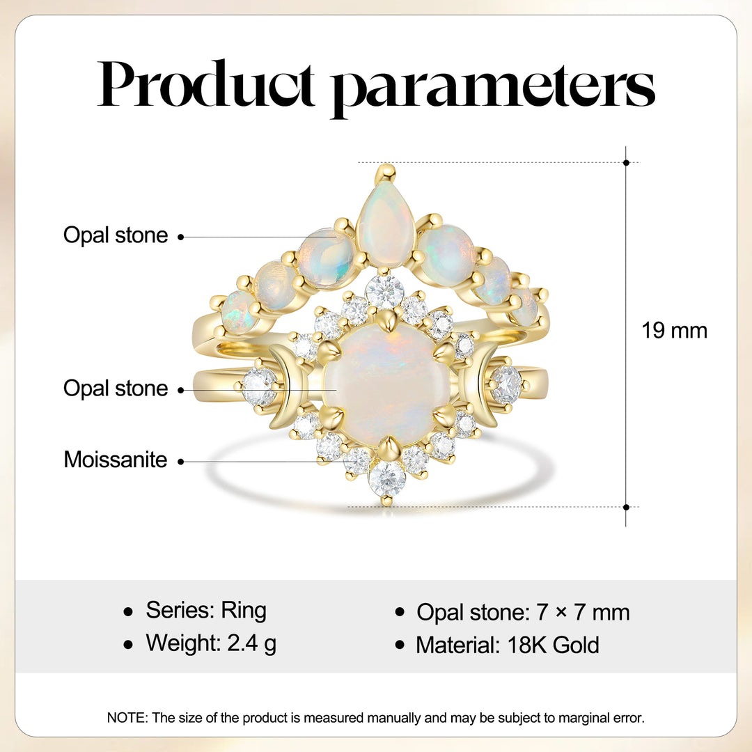 Gold Natural Opal Stone Ring
