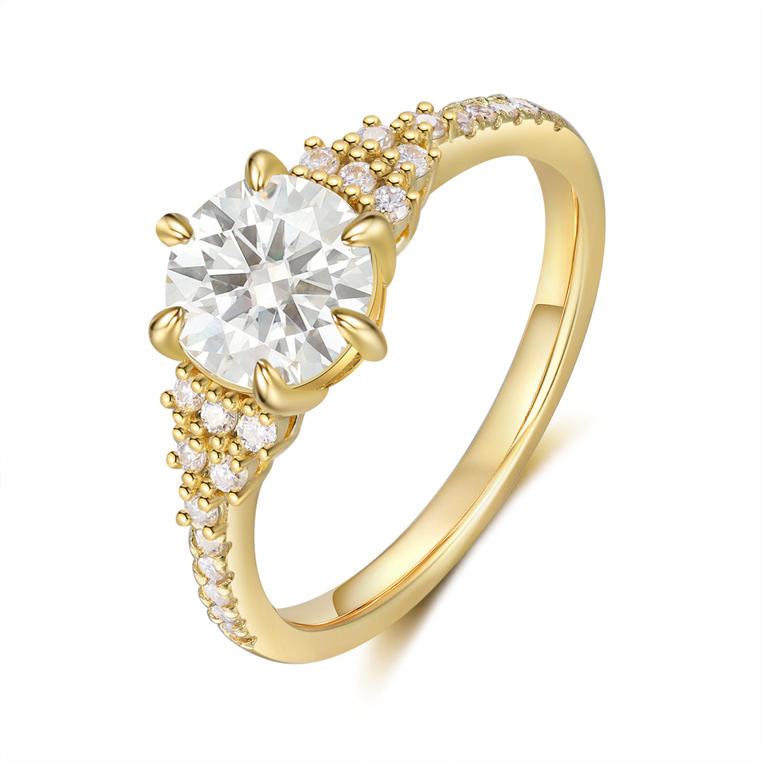 Gold Natural Moissanite Ring