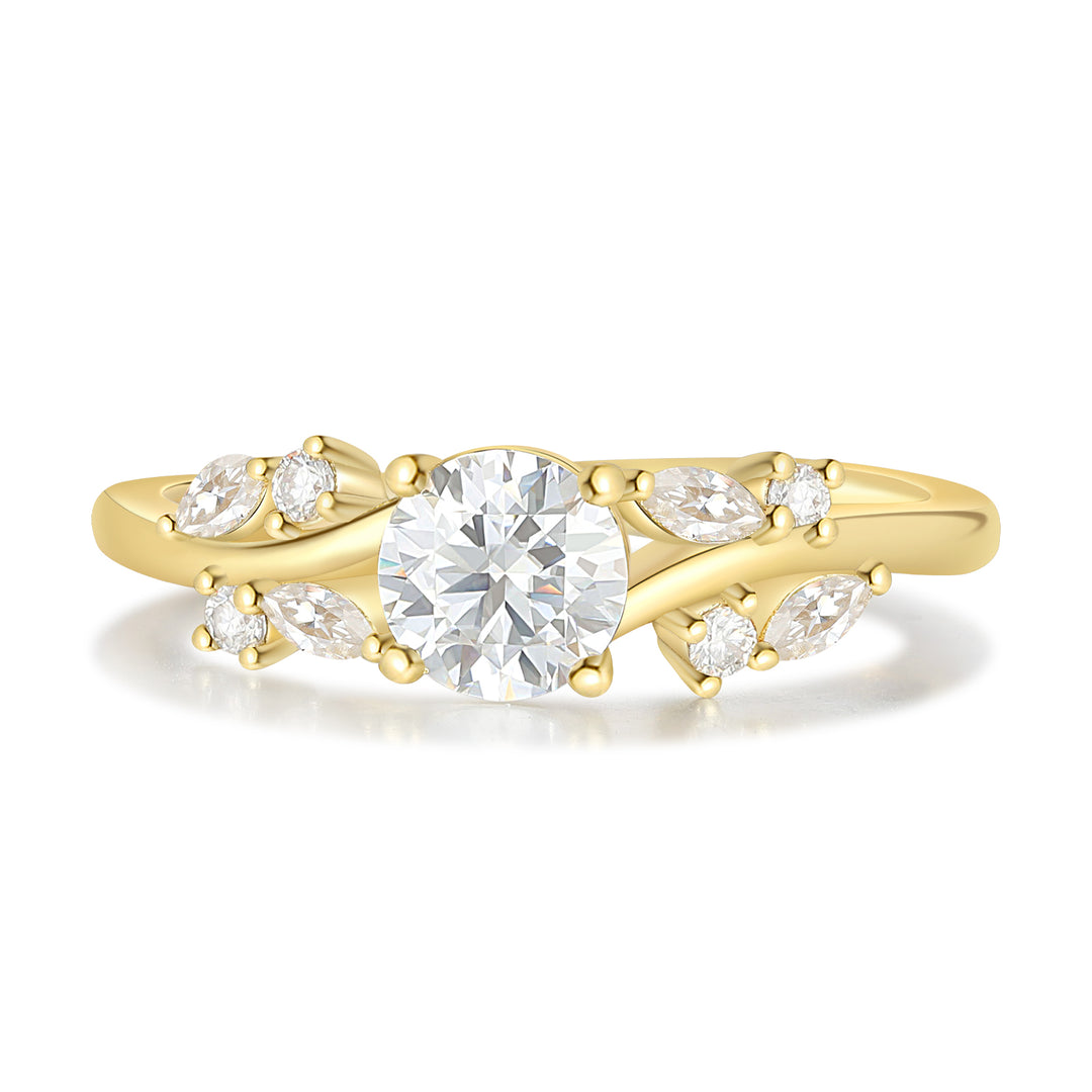 Gold Natural Moissanite Ring