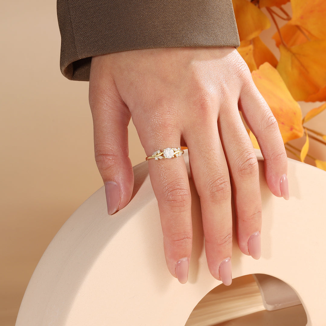 Gold Natural Moissanite Ring