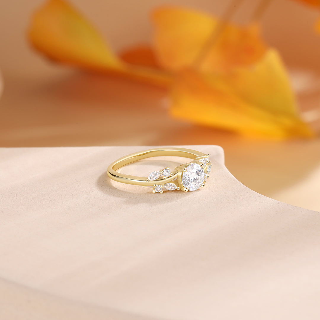 Gold Natural Moissanite Ring