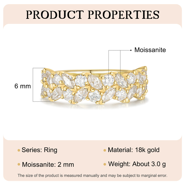 Gold Natural Moissanite Ring