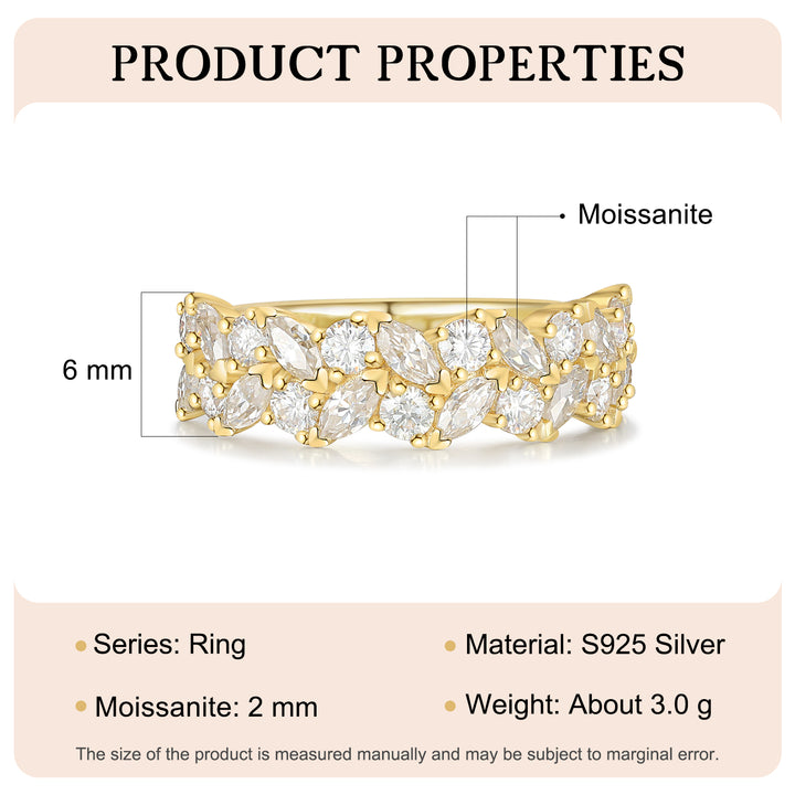 Gold Natural Moissanite Ring