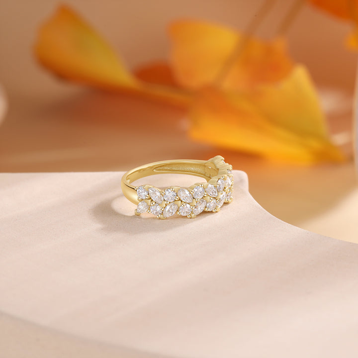 Gold Natural Moissanite Ring