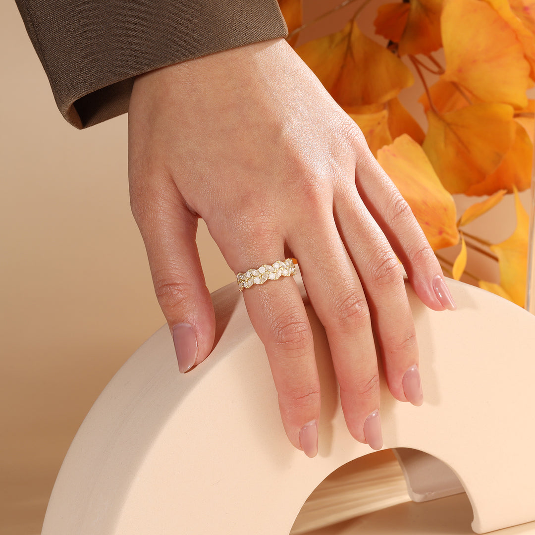 Gold Natural Moissanite Ring