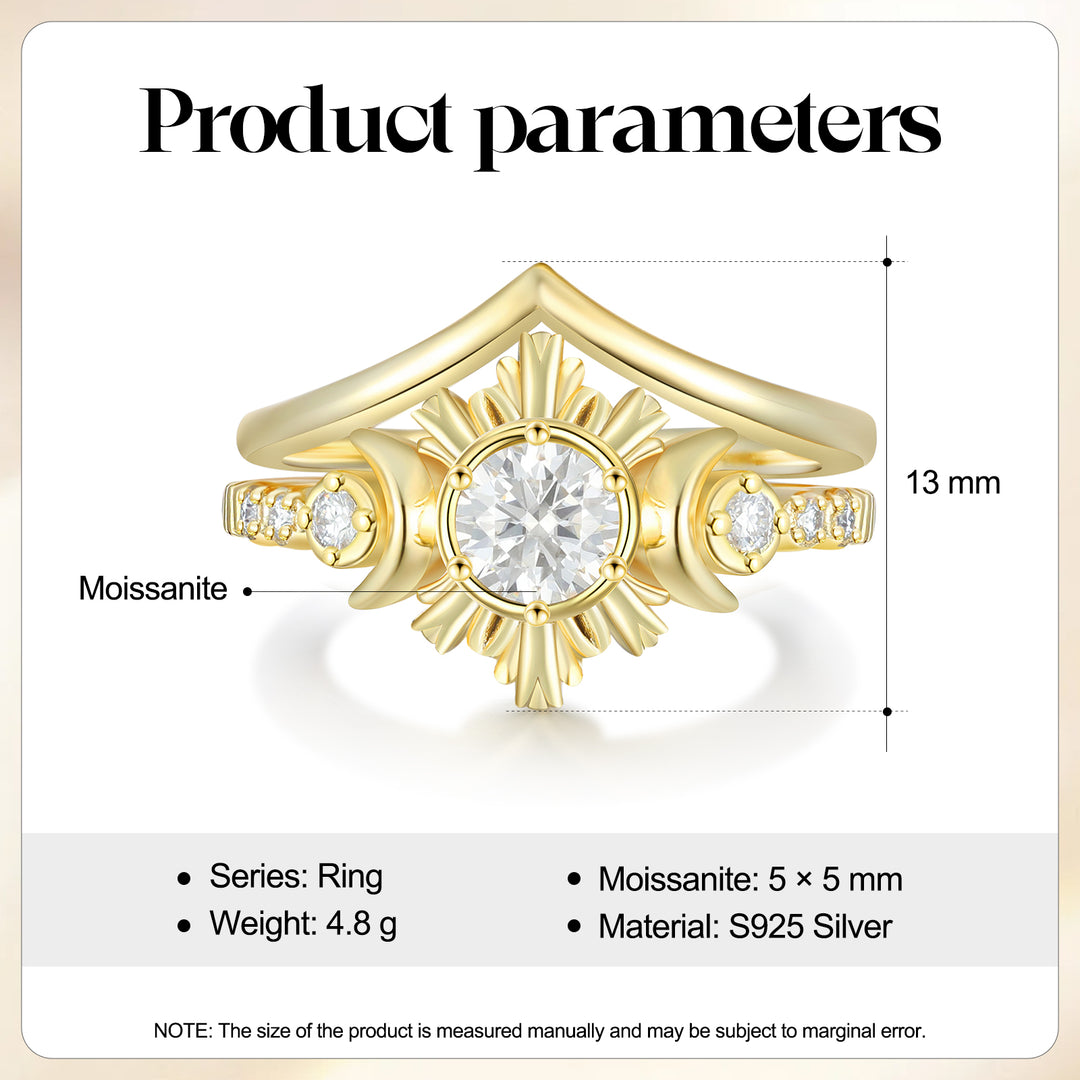 Gold Natural Moissanite Ring