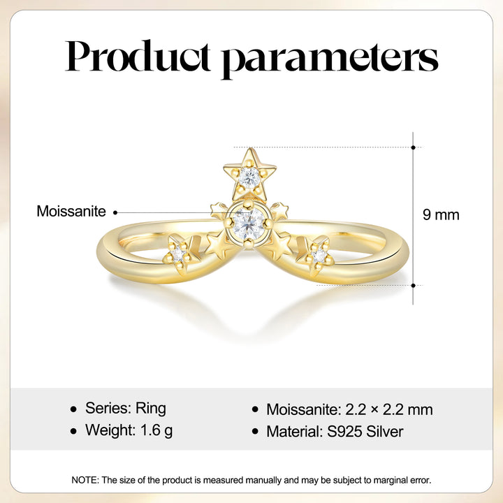 Gold Natural Moissanite Ring