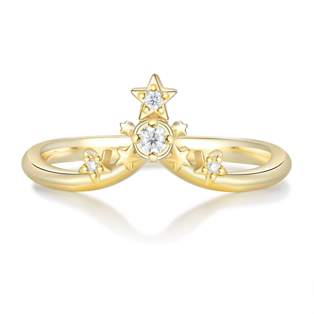 Gold Natural Moissanite Ring