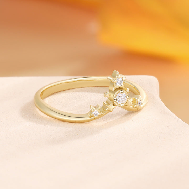 Gold Natural Moissanite Ring