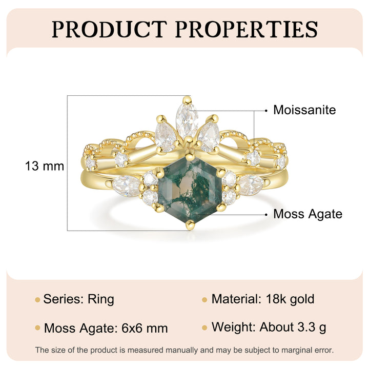 Natural Moss Agate Ring
