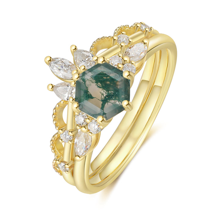 Natural Moss Agate Ring