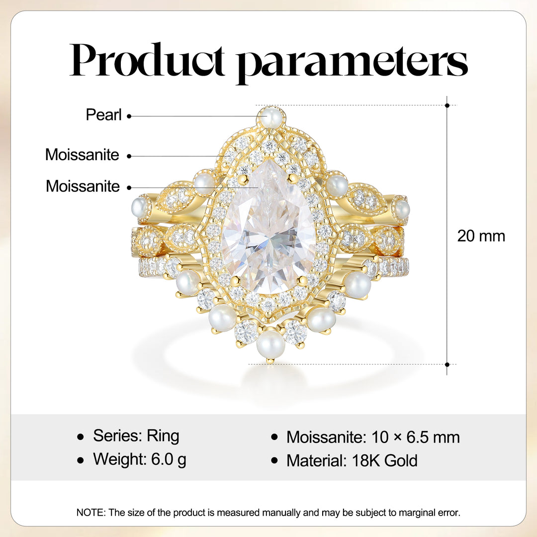Gold Natural Moissanite Ring
