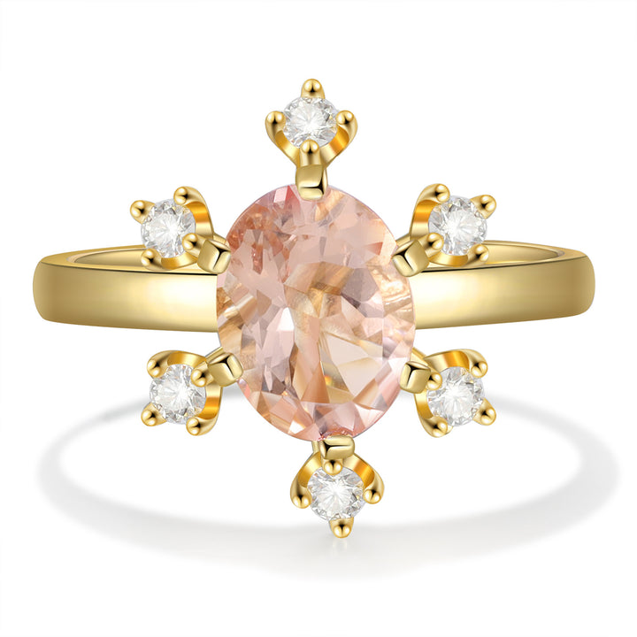 Gold Oval Morganite Ring