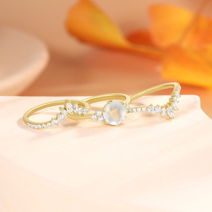 Gold Natural Moonstone Ring