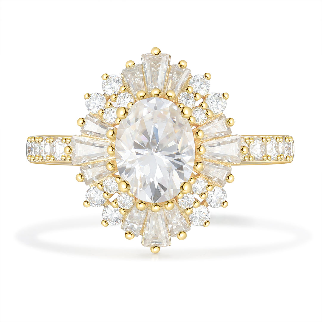 Gold Natural Moissanite Ring