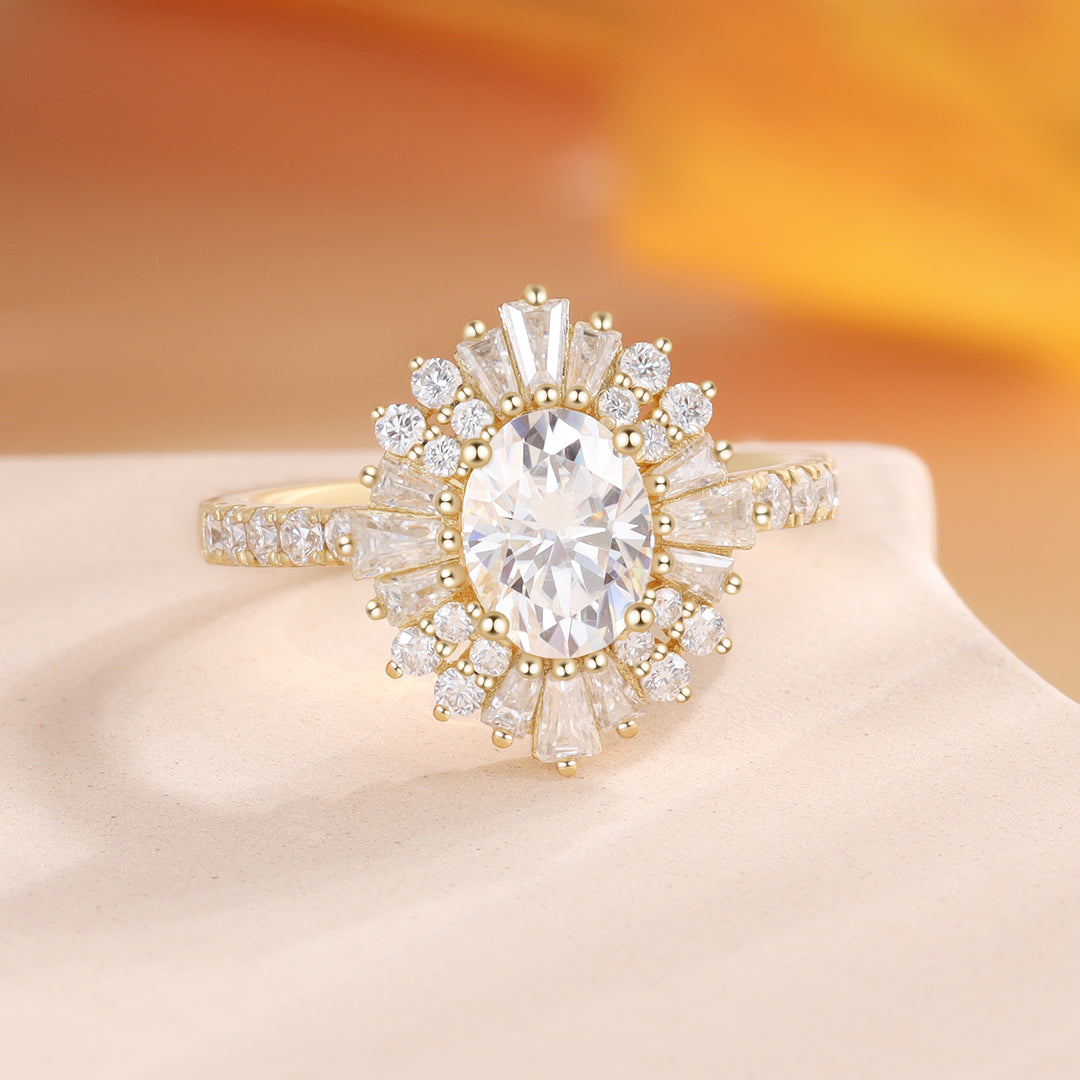 Gold Natural Moissanite Ring
