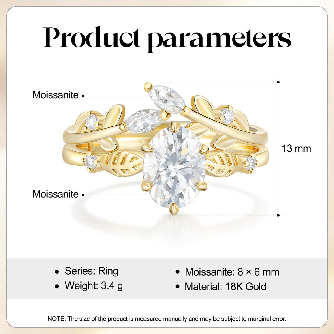 Gold Natural Moissanite Ring