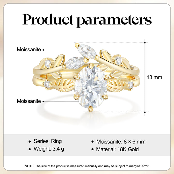 Gold Natural Moissanite Ring